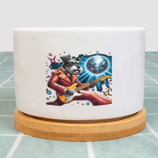 Disco Miniature Schnauzer dog Plant Pots