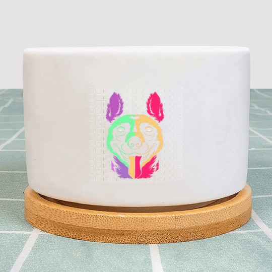 Colorful Dog Face Pet Puppy Belgian Malinois Plant Pots