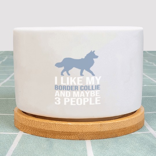 Funny Dog Lover Border Collie Plant Pots