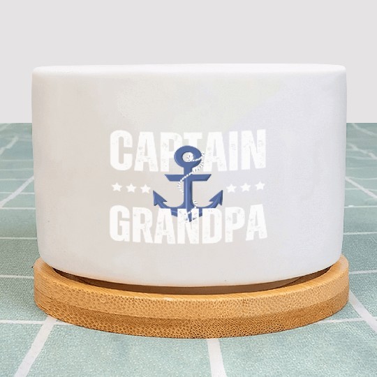 Captain Grandpa with anchor Cruise Captain Boating Plant Pots