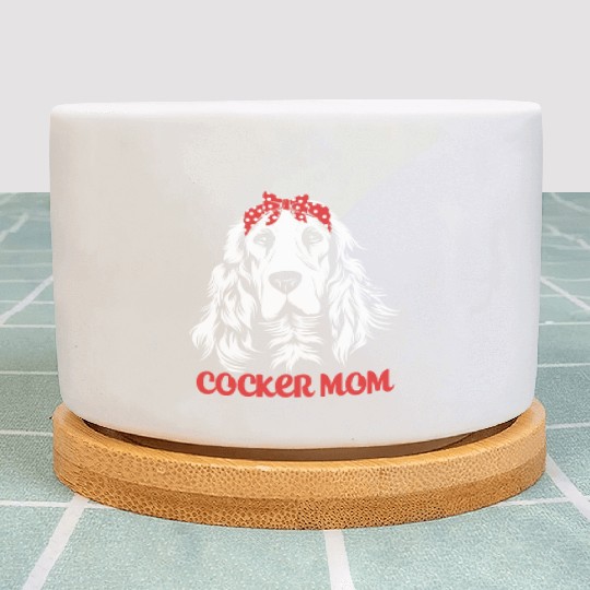 Cute Dog Hair Bow Cocker Spaniel Mom Cocker Mom Plant Pots