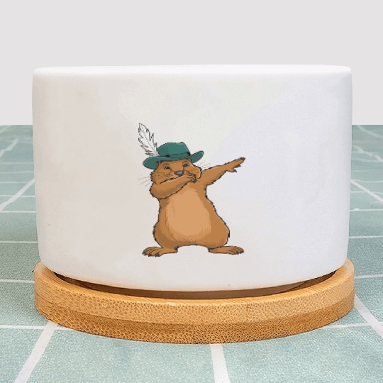 Groundhog Marmot for a Marmot lover groundhog fan Plant Pots