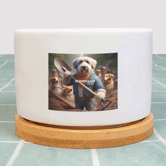 Funny and cute animal or pet Republican Plant Pots