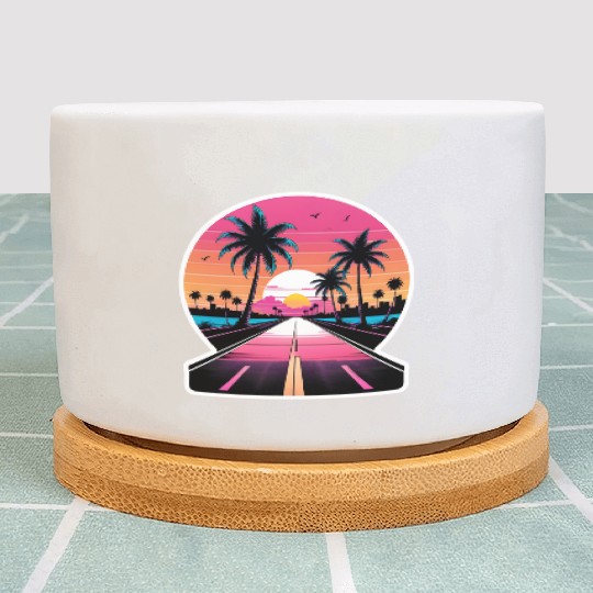 Miami Driving on a lonely Road Plant Pots