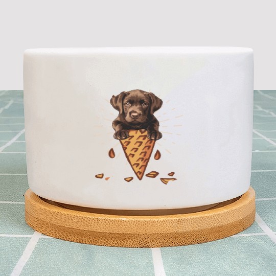 Labrador Lover CHOCOLATE LAB Ice Labrador Plant Pots