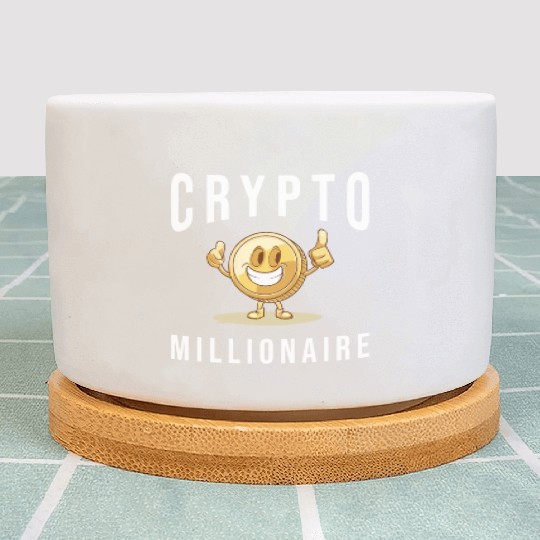 Crypto Millionaire Bitcoin Coin Plant Pots