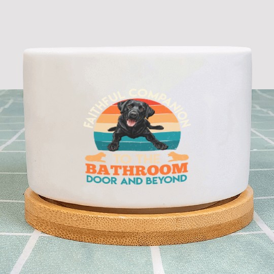 Labrador FAITHFUL COMPANION to Bathroom Door Plant Pots