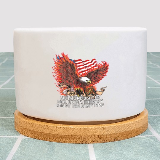 Gets a Firefighter Dog Therapy Dog Fire Department Plant Pots