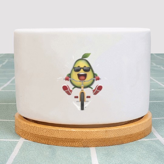 Avocado Cycling On Bike Realistic Plant Pots