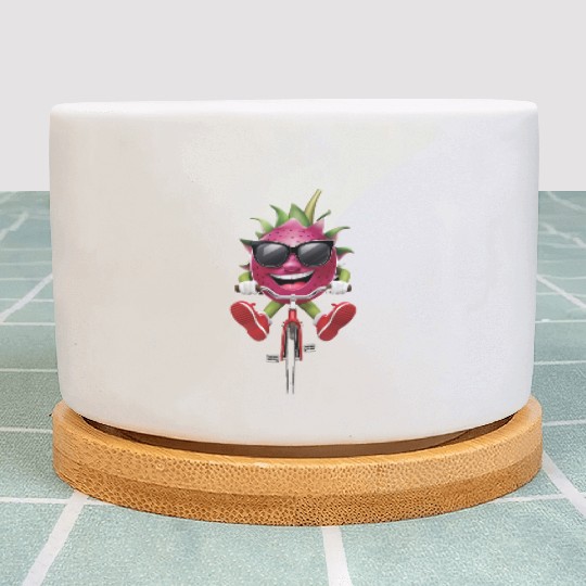 Dragon Fruit Cycling On Bike Realistic Plant Pots