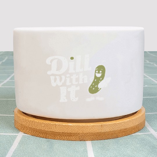 Dill With It Funny Pickle Character Plant Pots