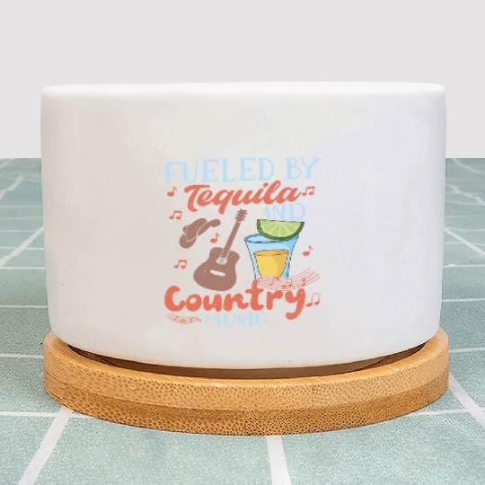 Fueled By Tequila And Country Music Western Cowboy Plant Pots