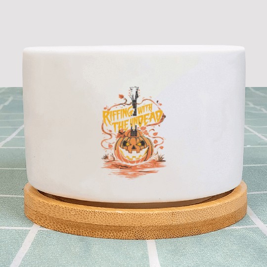 musical pumpkin autumn vibes spooky guitar autumn Plant Pots