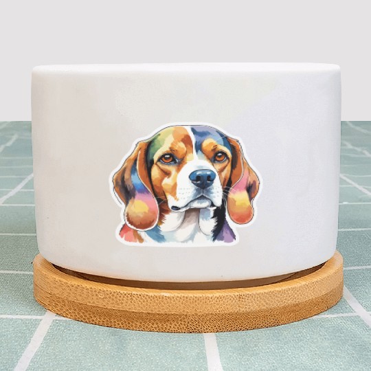 Beagle Watercolor Plant Pots