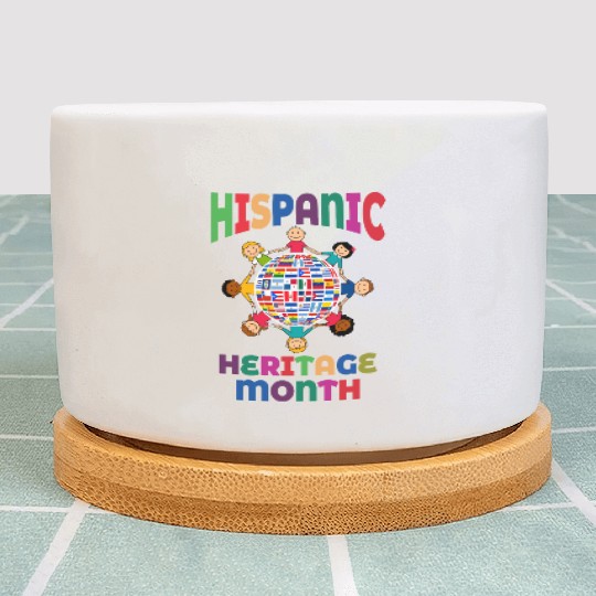 Hispanic Heritage Month Kids Countries Flags World Plant Pots