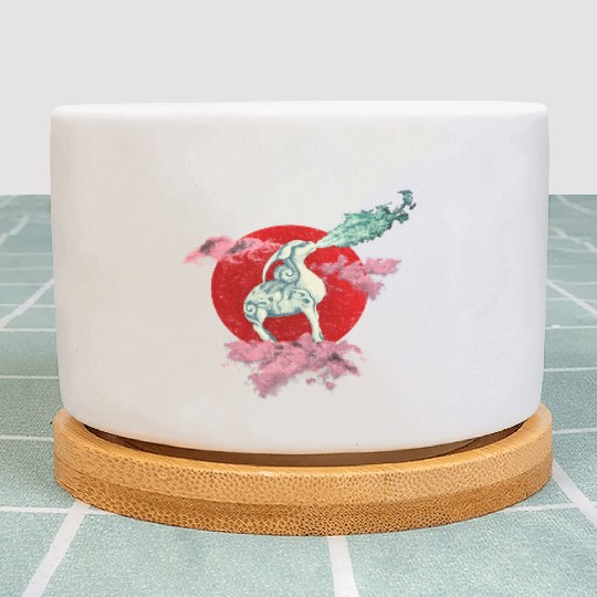 Mythical Chimera Kirin Standing on a Seal Larger Plant Pots