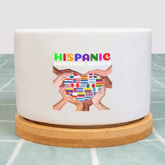 Hispanic Heritage Month All Countries Heart Hands Plant Pots