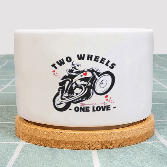 Two Wheels,Love Embracing the Passion of Bike ride Plant Pots