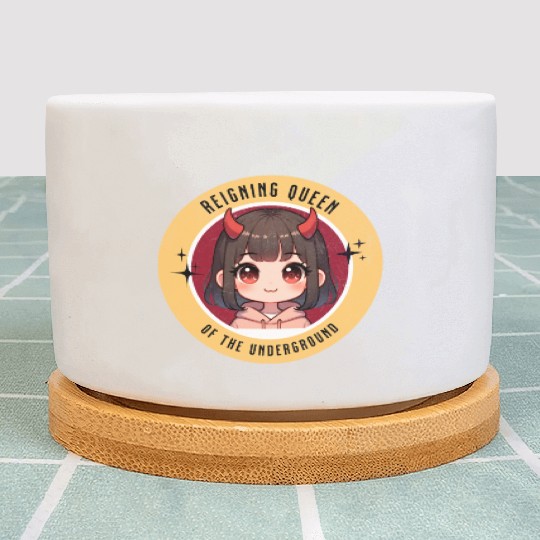 Queen of underground mean girl cute kawaii design Plant Pots