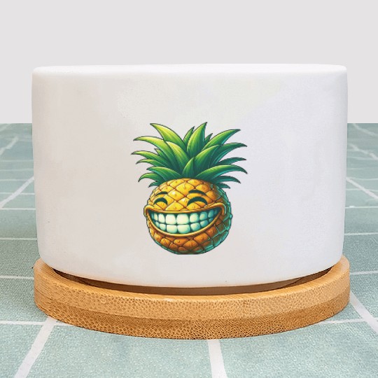 Pineapple fruit summer cartoon smile sweet cool Plant Pots