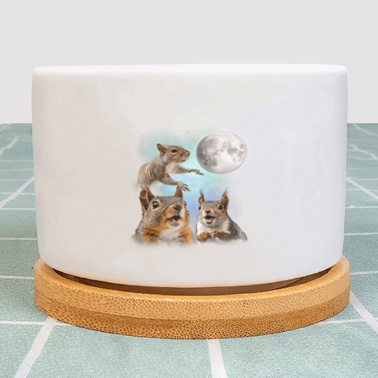 Funny Squirrel Moon Space! Nerd, Geed, Science Plant Pots