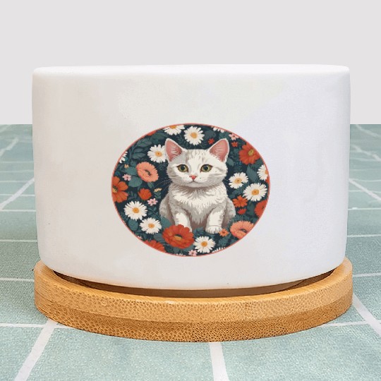 Paws and Petals: Floral Feline Fantasy Plant Pots