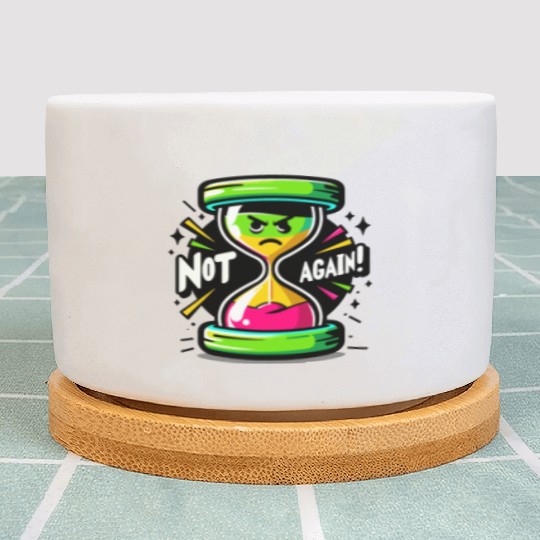 Angry Hourglass Not Again Lime Green Trendy Colors Plant Pots