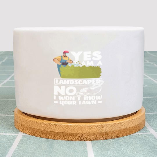 Landscaper Gardener Lawn Mowing Plant Pots
