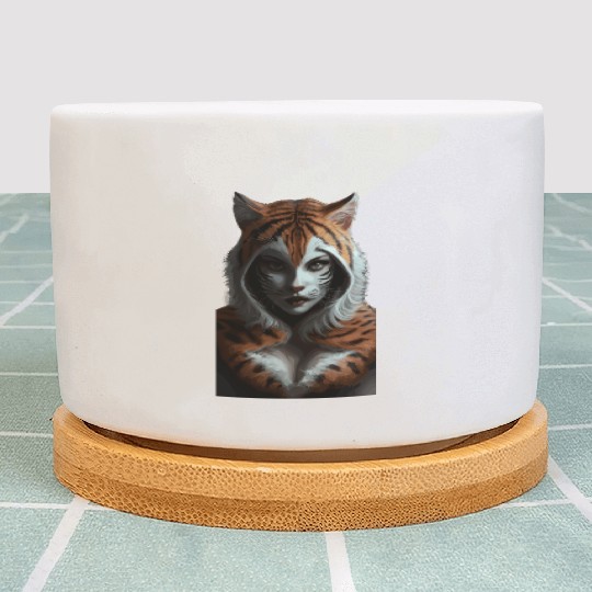 Fierce Jungle Tiger Spirit Fantasy Artwork Plant Pots