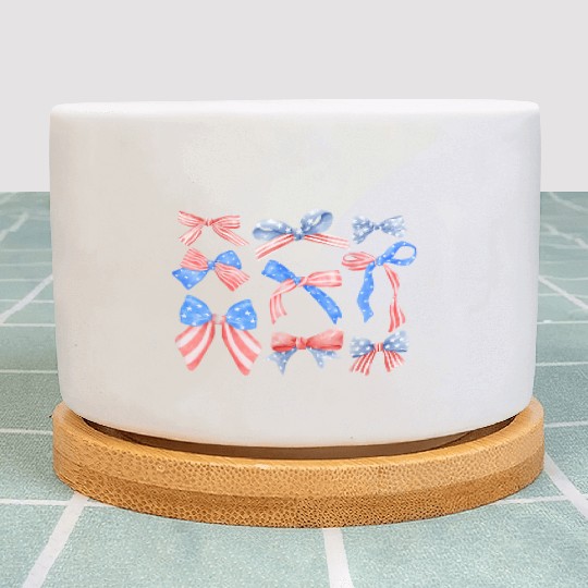 Red White Blue American Coquette Plant Pots