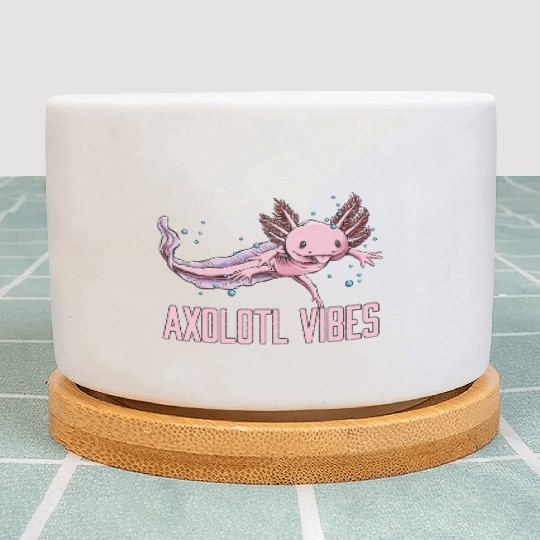 Axolotl Vibes Salamander Animal Lover Amphibians P Plant Pots