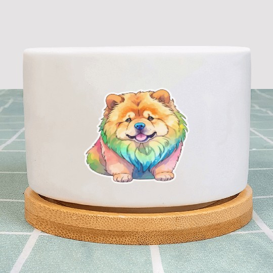 Chow Chow Watercolor Plant Pots