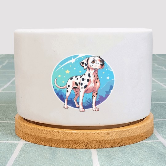 Dalmatian Dog Watercolor Plant Pots