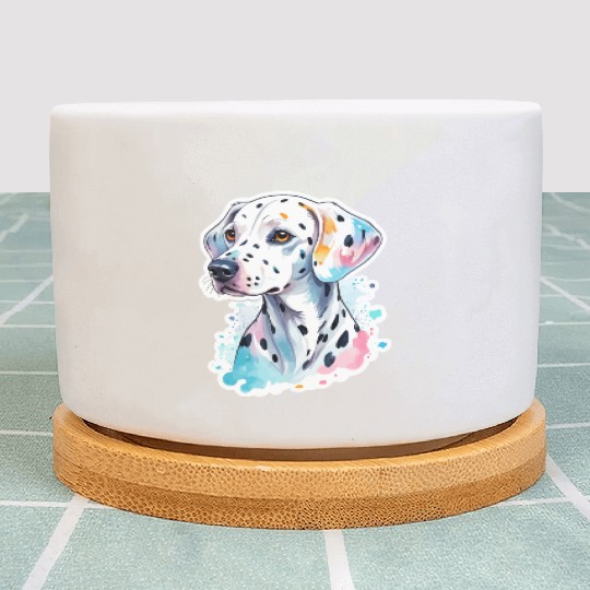 Dalmatian Dog Watercolor Plant Pots