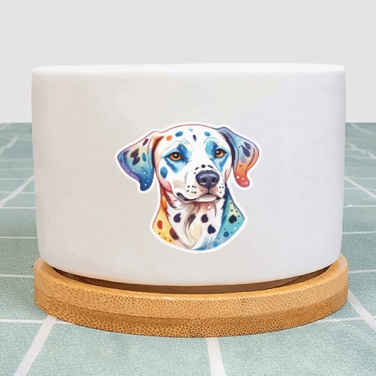 Dalmatian Dog Watercolor Plant Pots