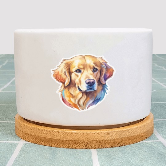 Golden Retriever Watercolor Plant Pots
