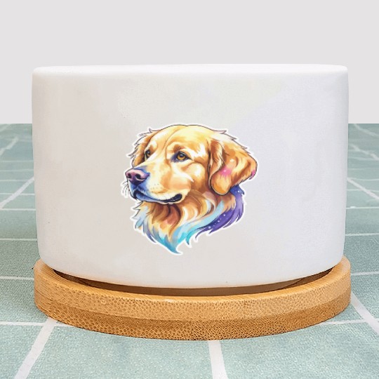 Golden Retriever Watercolor Plant Pots