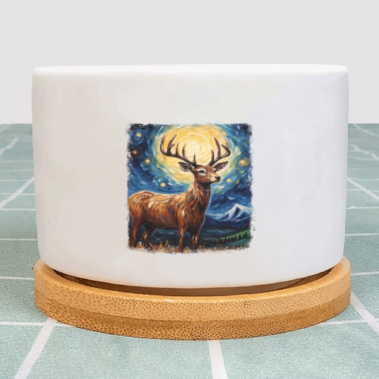 Deer Hunter Deer Hunting Starry Night Painting Plant Pots
