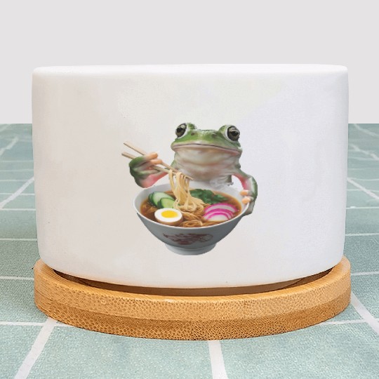 Frog Eating Ramen Realistic Plant Pots