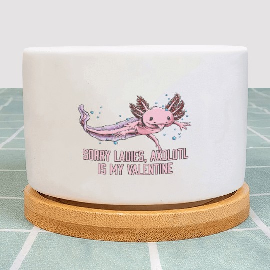 Sorry Ladies Axolotl Is My Valentine Salamander Fu Plant Pots