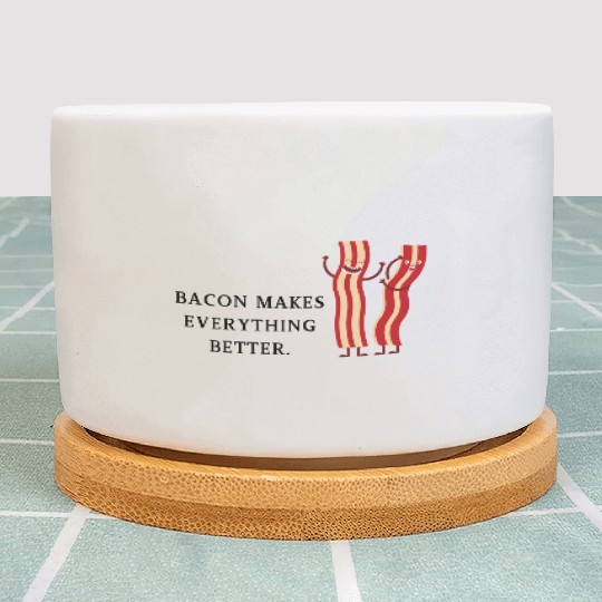 Bacon Bliss: Humor Meets Breakfast Art Plant Pots