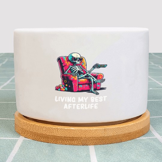 Skeleton - Skeleton Humor - Skeleton Dark Humor Plant Pots