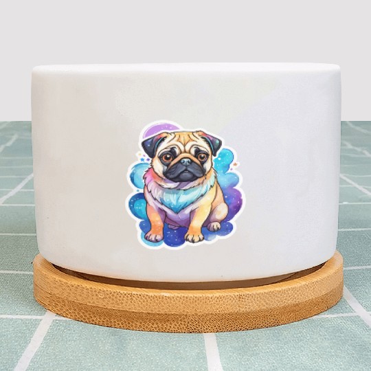 Pug Watercolor Plant Pots