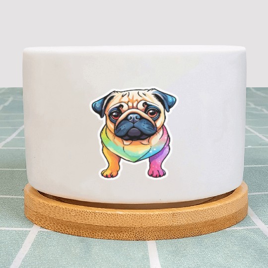 Pug Watercolor Plant Pots