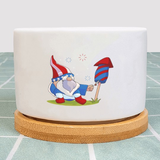 Adorable Gnome Fireworks America Plant Pots