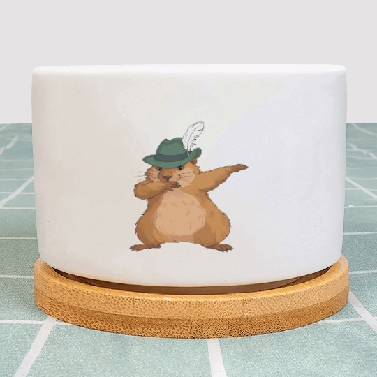 Groundhog Marmot for a Marmot lover groundhog fan Plant Pots