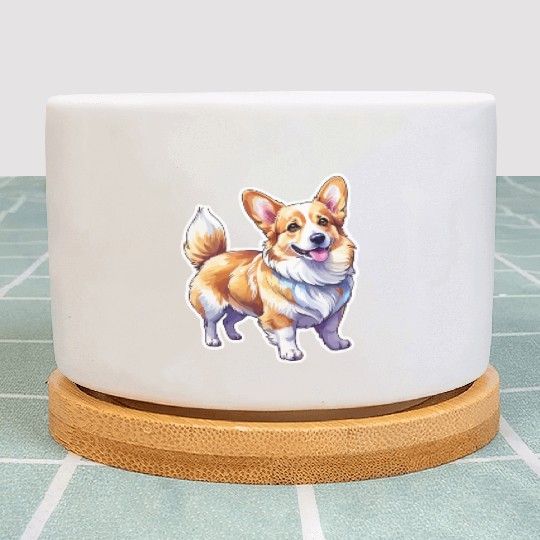 Pembroke Welsh Corgi Watercolor Plant Pots
