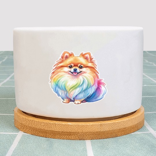 Pomeranian Watercolor Plant Pots
