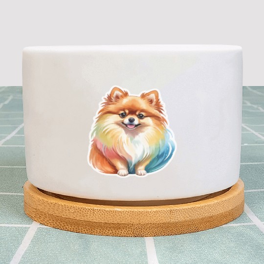 Pomeranian Watercolor Plant Pots