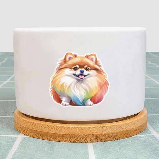 Pomeranian Watercolor Plant Pots